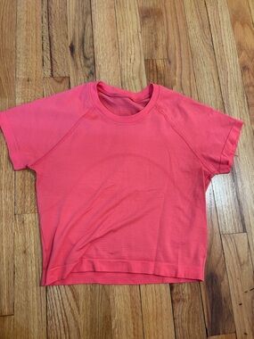 Lululemon Swiftly Tech Cropped Short Sleeve Shirt 2.0 LIKE NEW 6 PINK